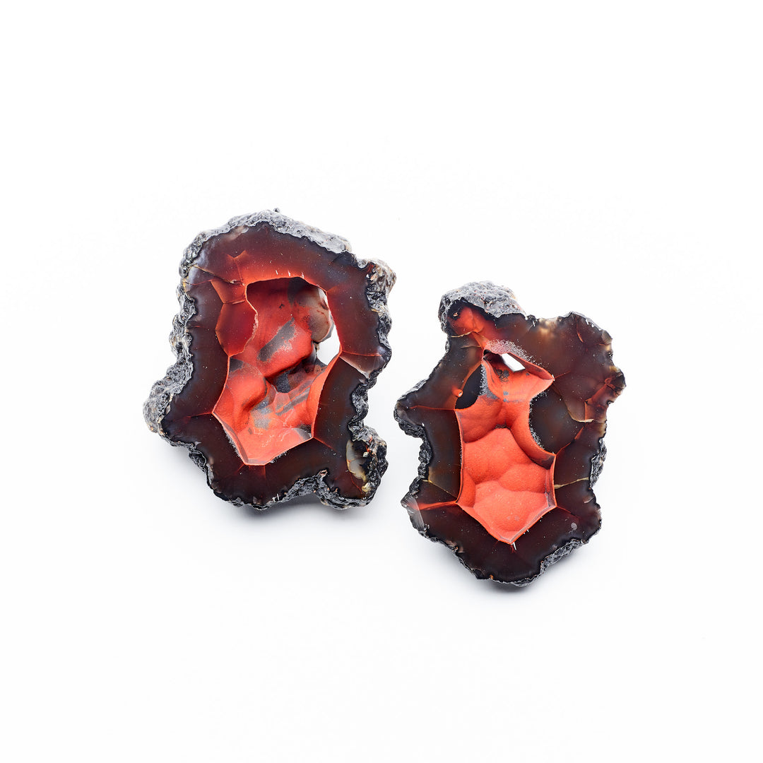 Red Fox Agate Pair