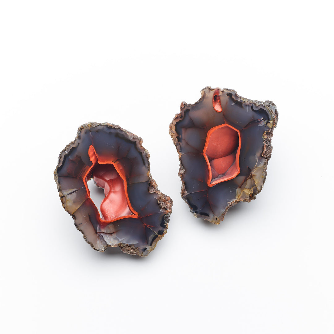 Red Fox Agate Pair