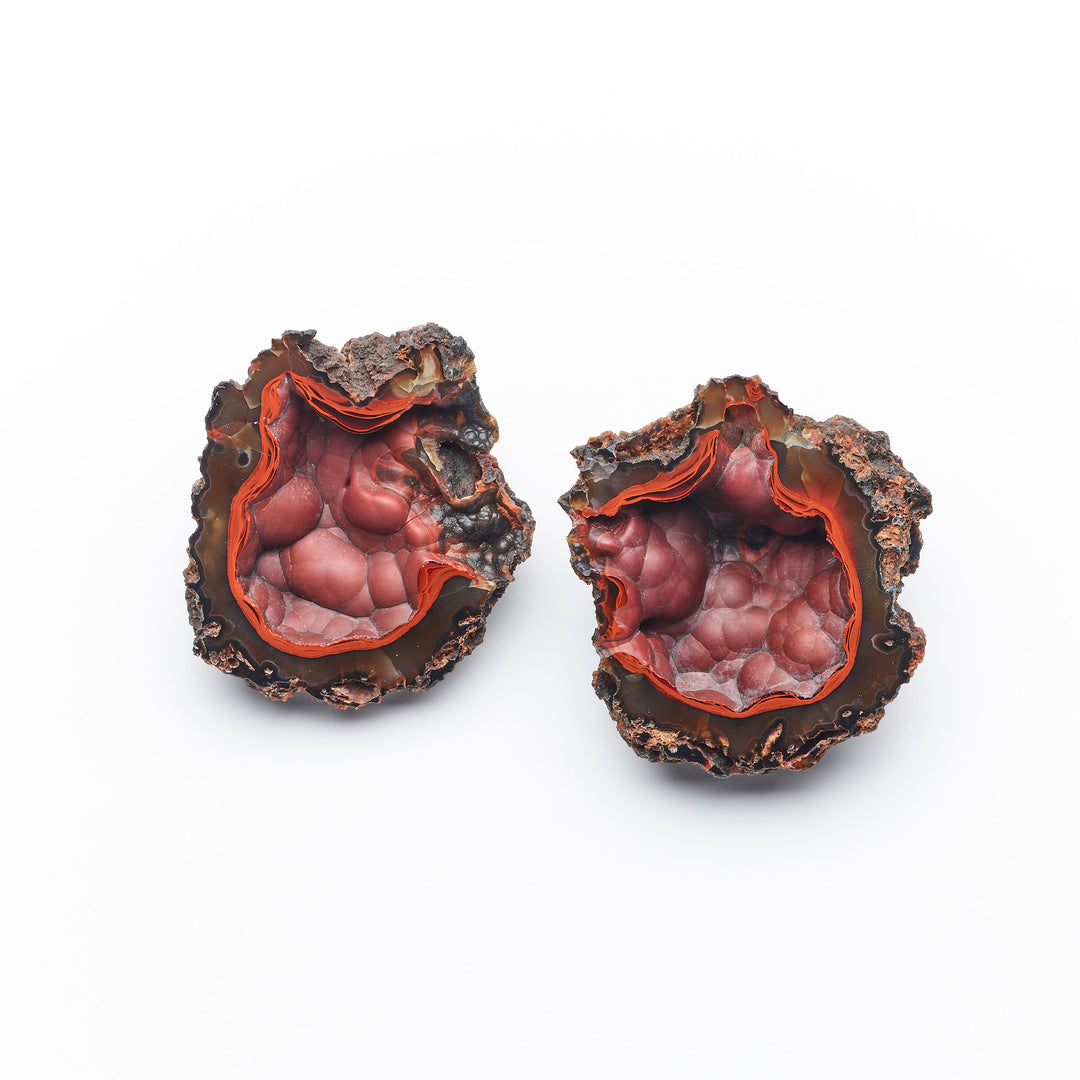 Red Fox Agate Pair