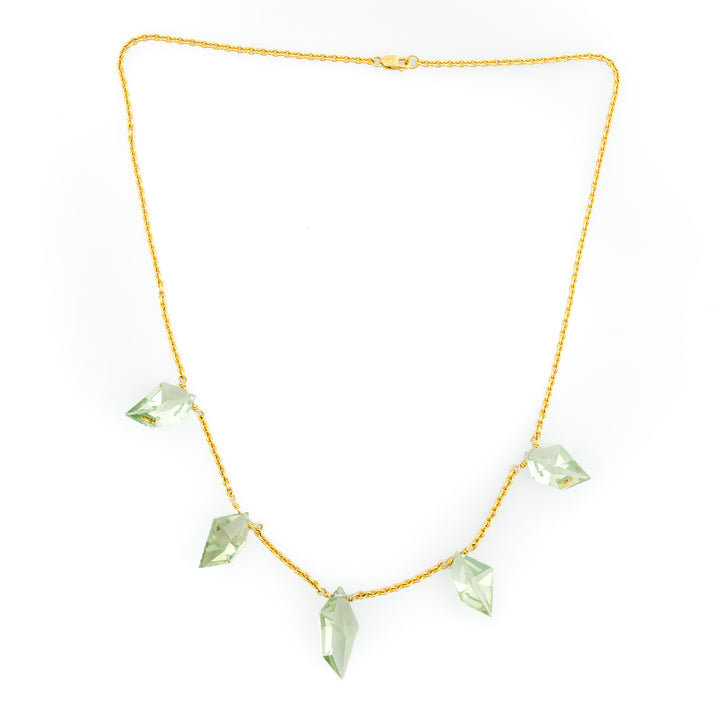 Prasiolite Petal Necklace