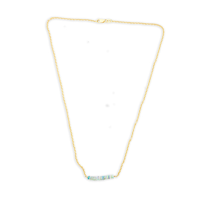 Faceted Opal Bead Station Necklace