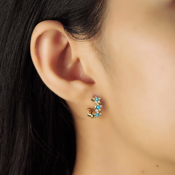 Star Turquoise Huggie