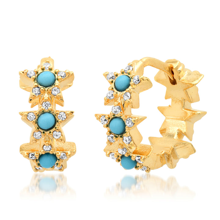 Star Turquoise Huggie