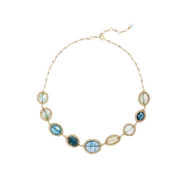 Celia Blue & Green Gemstones Signature Style Necklace