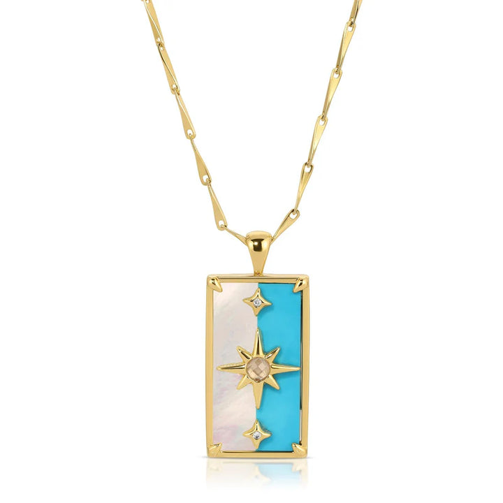 Starman Pendant Split Gem Necklace