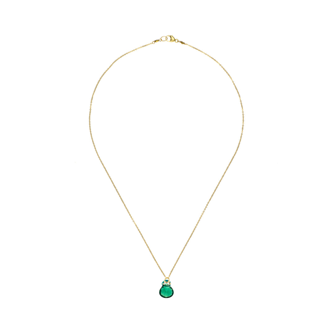 Indicolite Quartz with Silk Cord Necklace