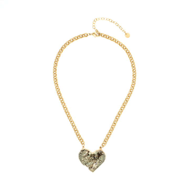 Pyrite Heart Necklace