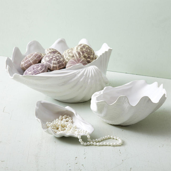 Fluted Clam Shell Decorative Bowl- Medium