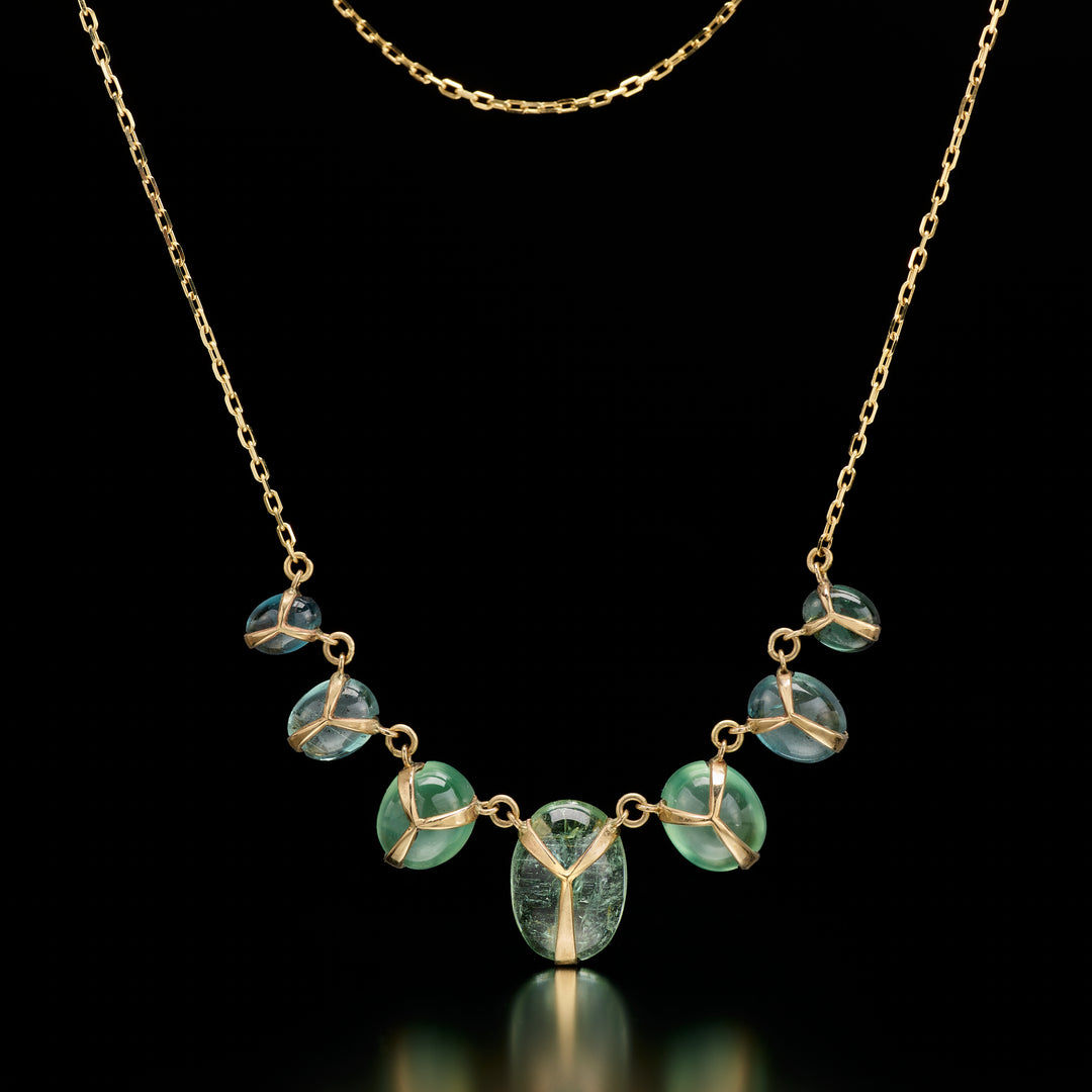 Luck Scarab Green Tourmaline Necklace