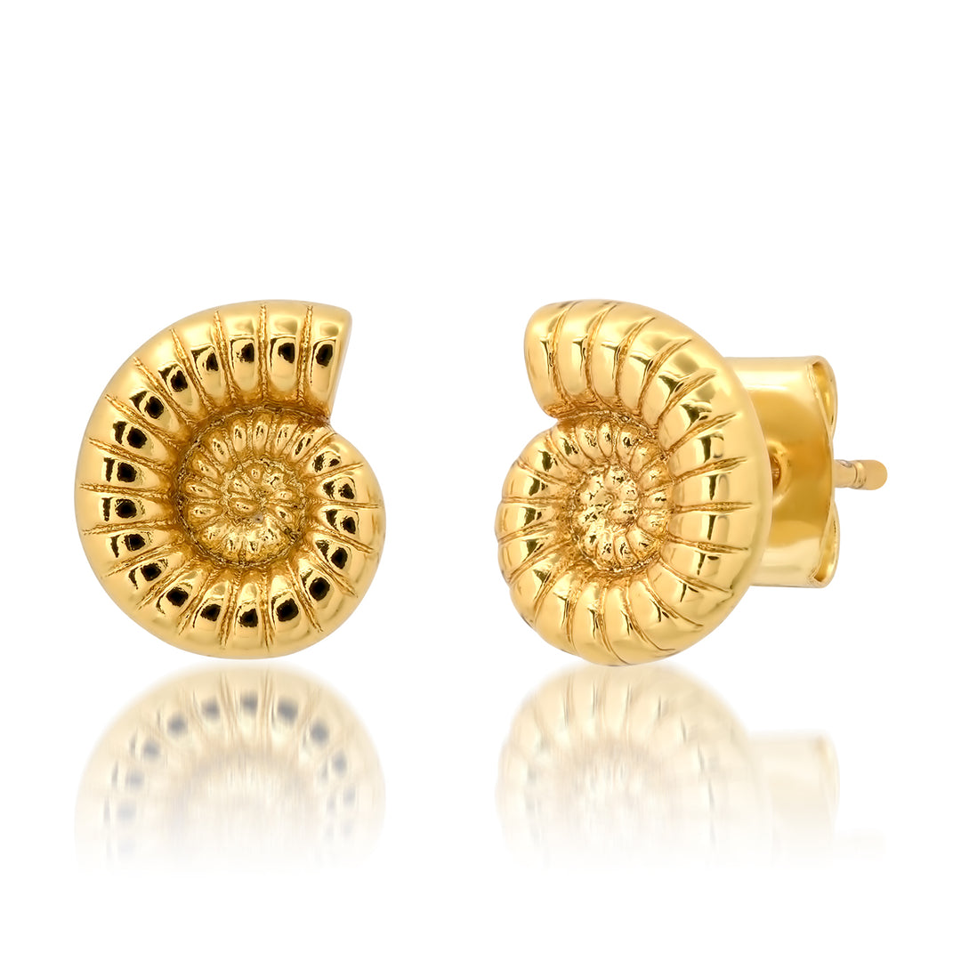 Spiral Ammonite Shell Studs