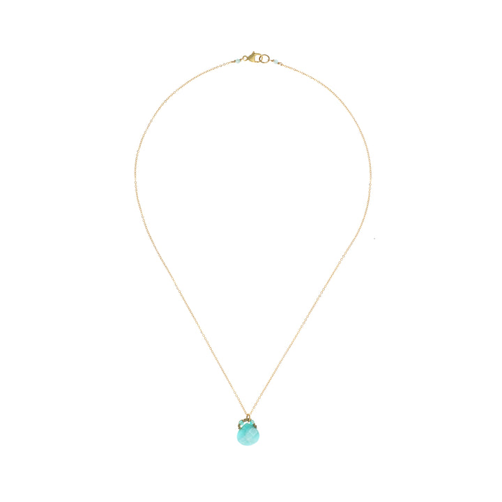 Amazonite with Gold Cord Necklace