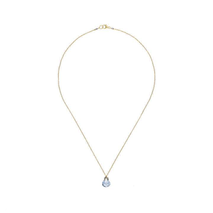 Iolite with Gold Cord Necklace