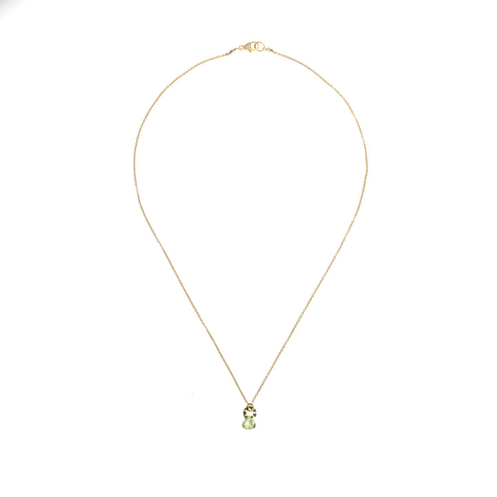 Lemon Cubic Zirconia on Olive Cord Necklace