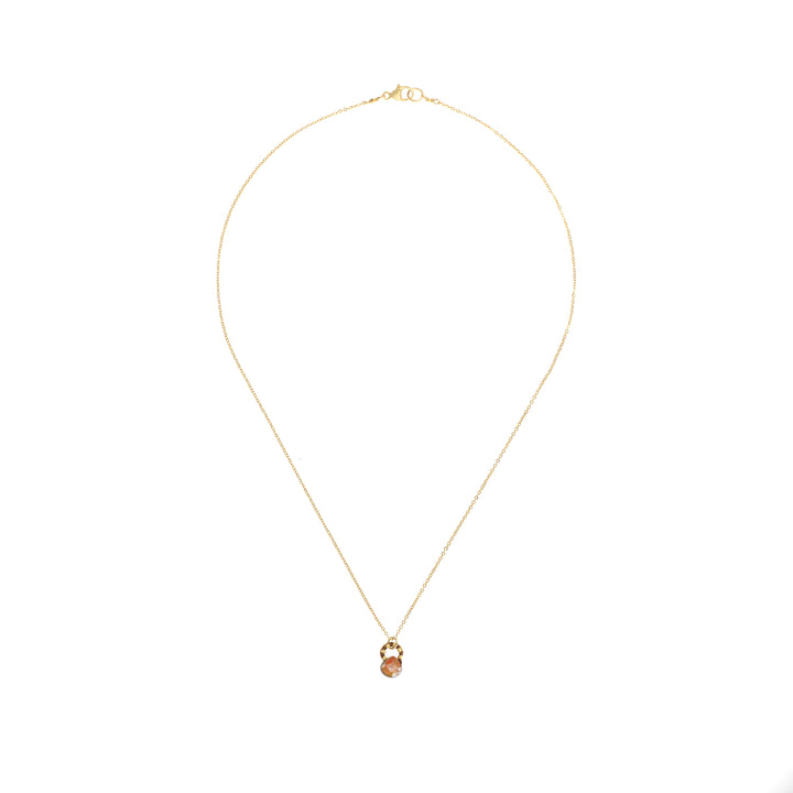 Agate Drop with Tan Cord Necklace