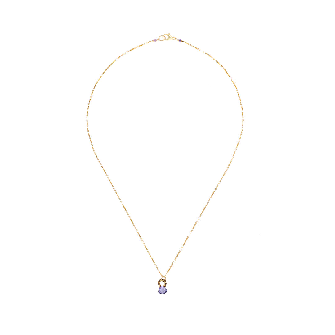 Amethyst Drop with Cord Necklace