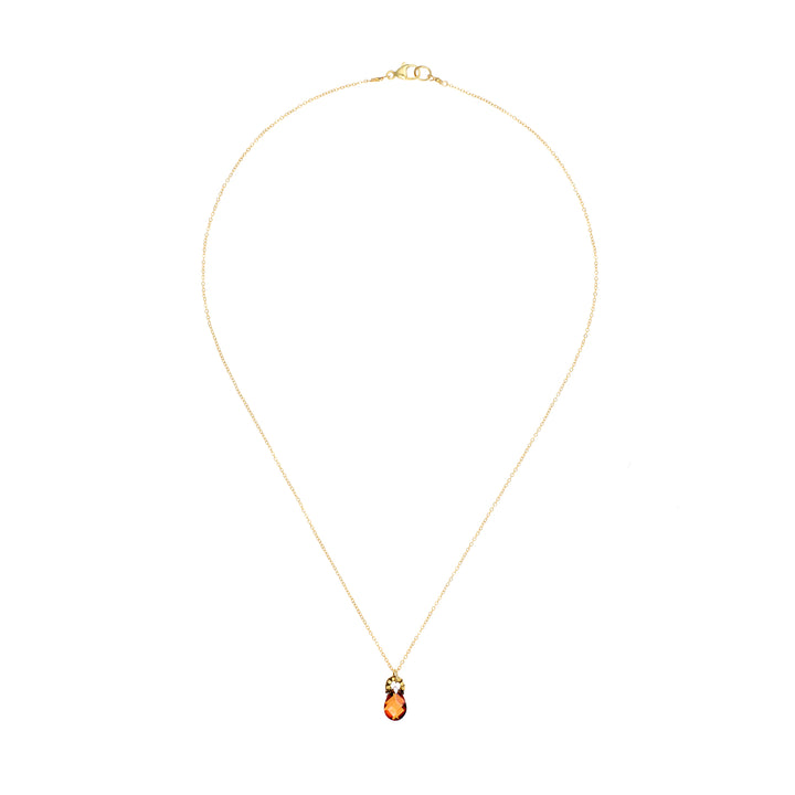 Topaz with Brown Cord Necklace