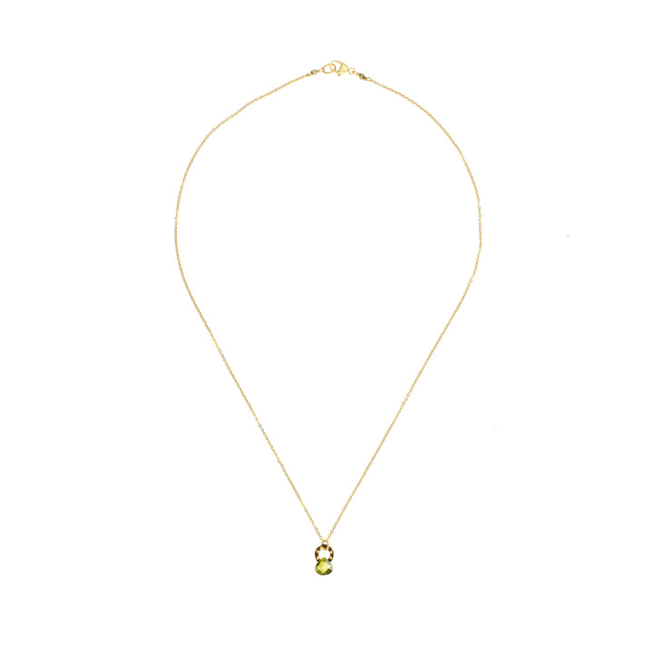 Olive Cubic Zirconia Drop with Cord Necklace