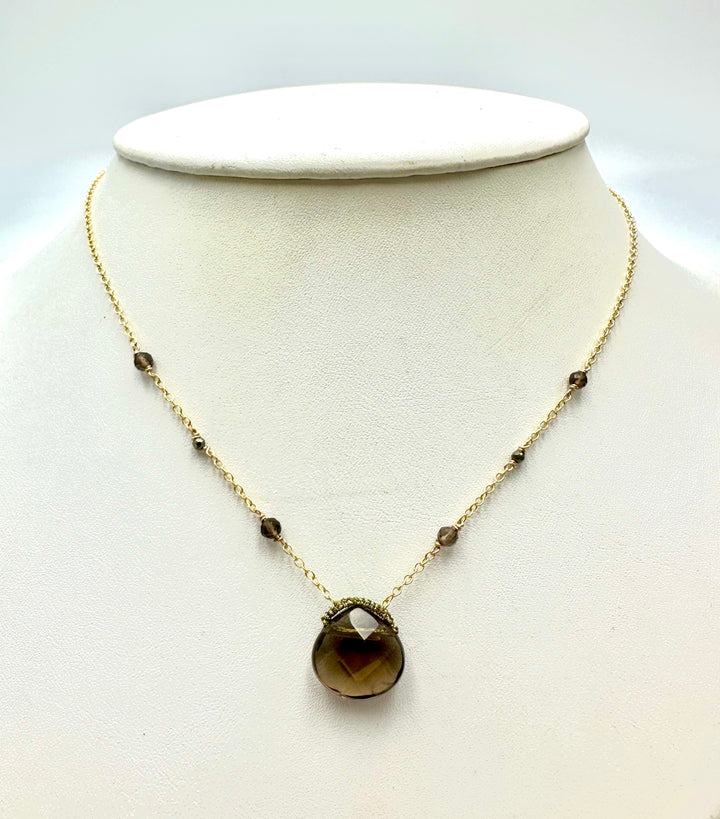 Smokey Quartz Drop Necklace
