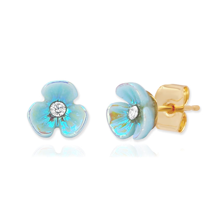 Tiny Iridescent Flower Studs