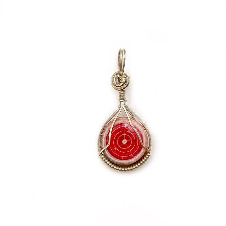 Rhodocrosite Stalactite Cross Section Pendant