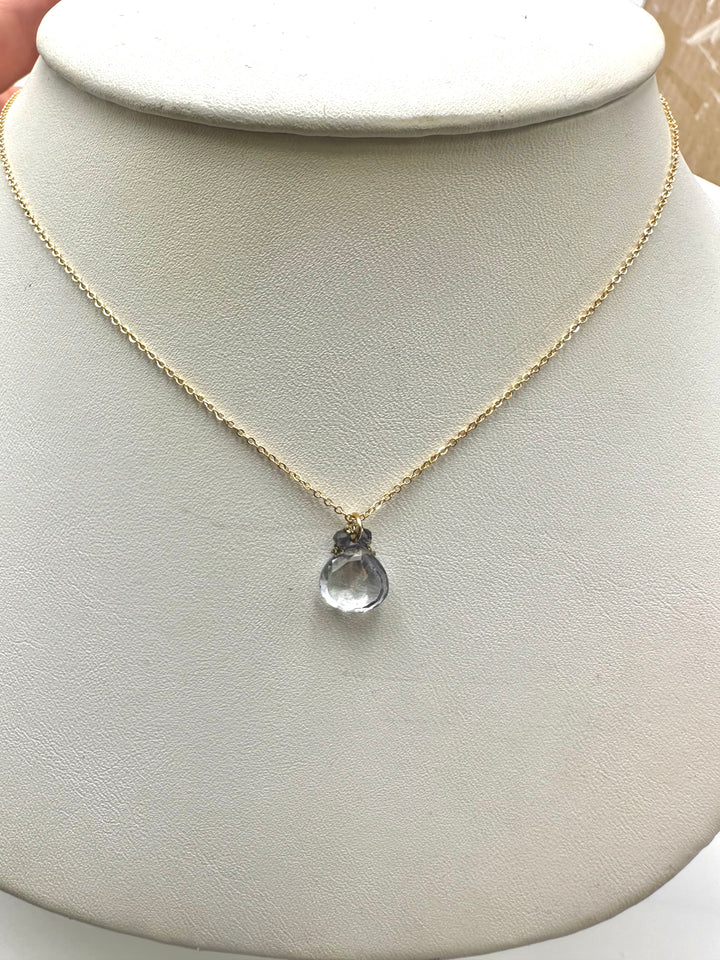 Iolite with Gold Cord Necklace