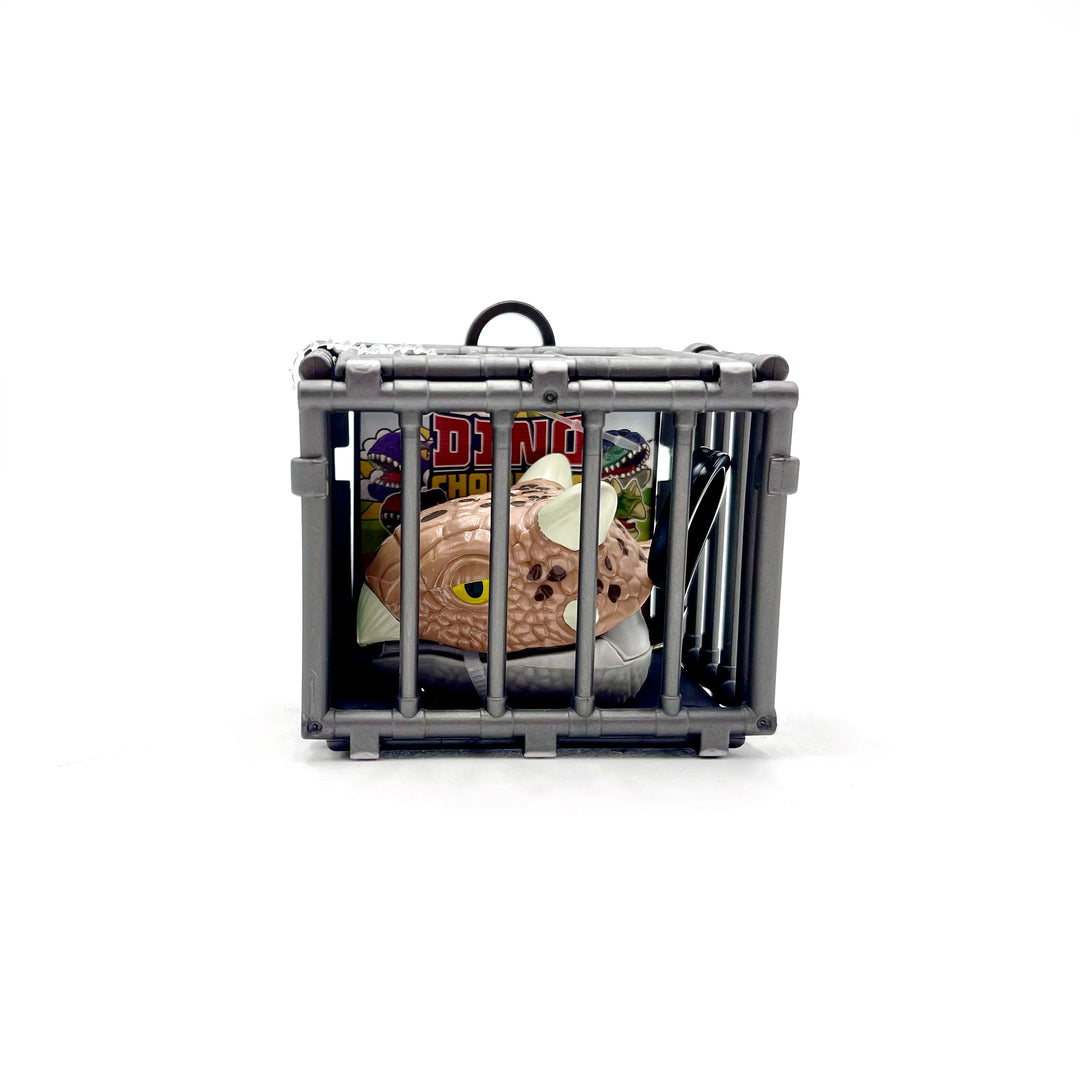 Pullback Caged Dino Toy and Keychain