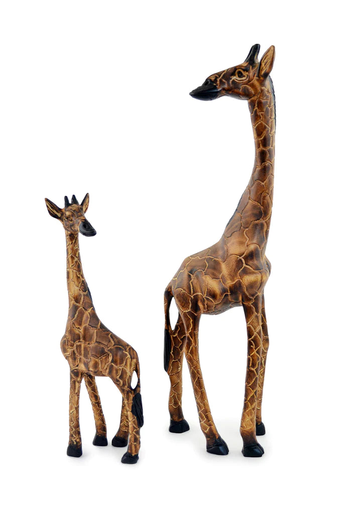Large Burnt Jacaranda Giraffe Statue