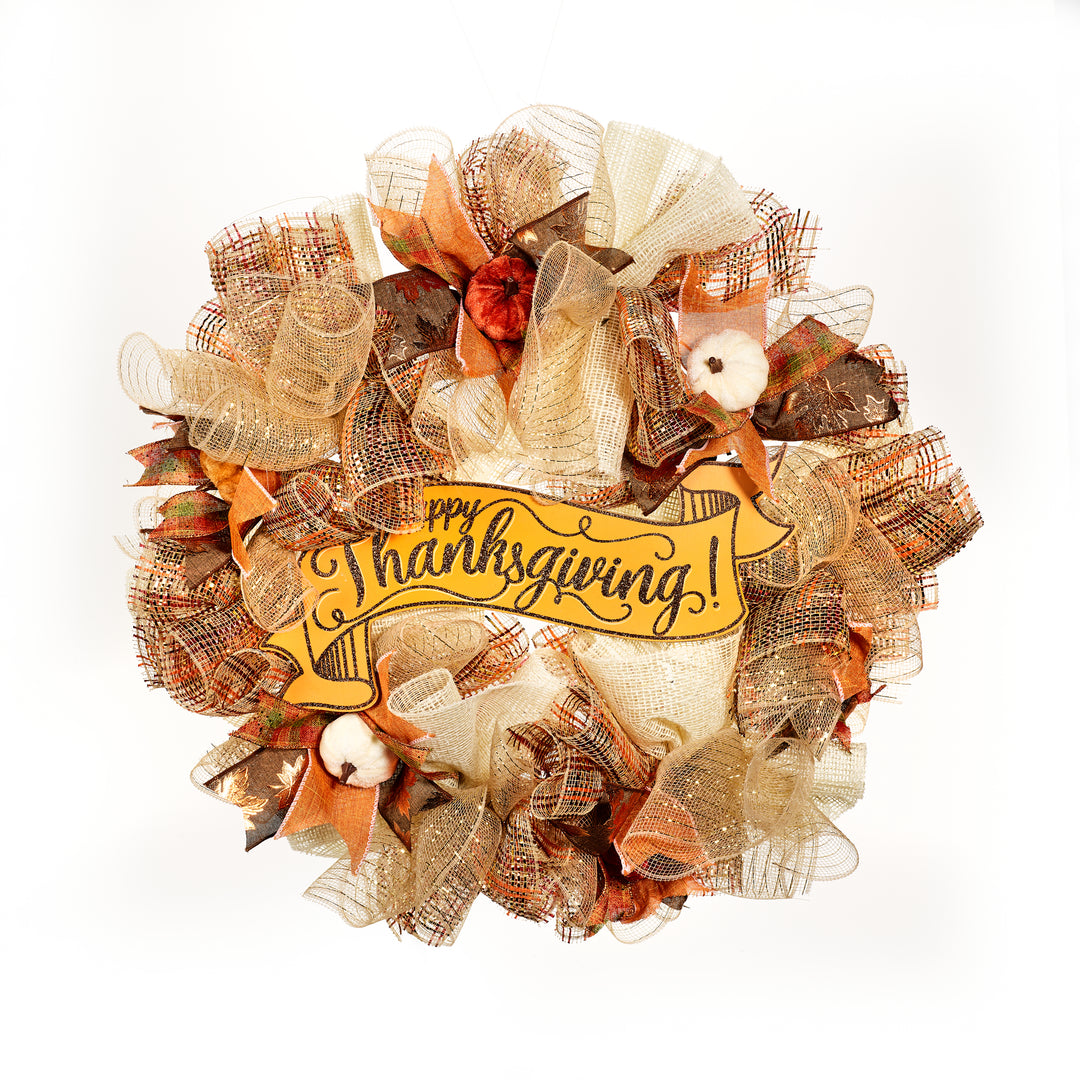 Happy Thanksgiving Wreath 24"