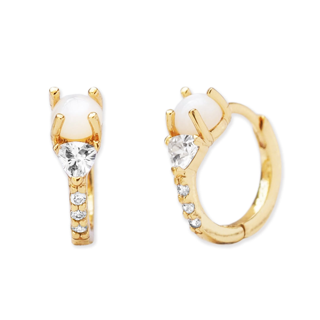 Bezel Set Stone Earrings