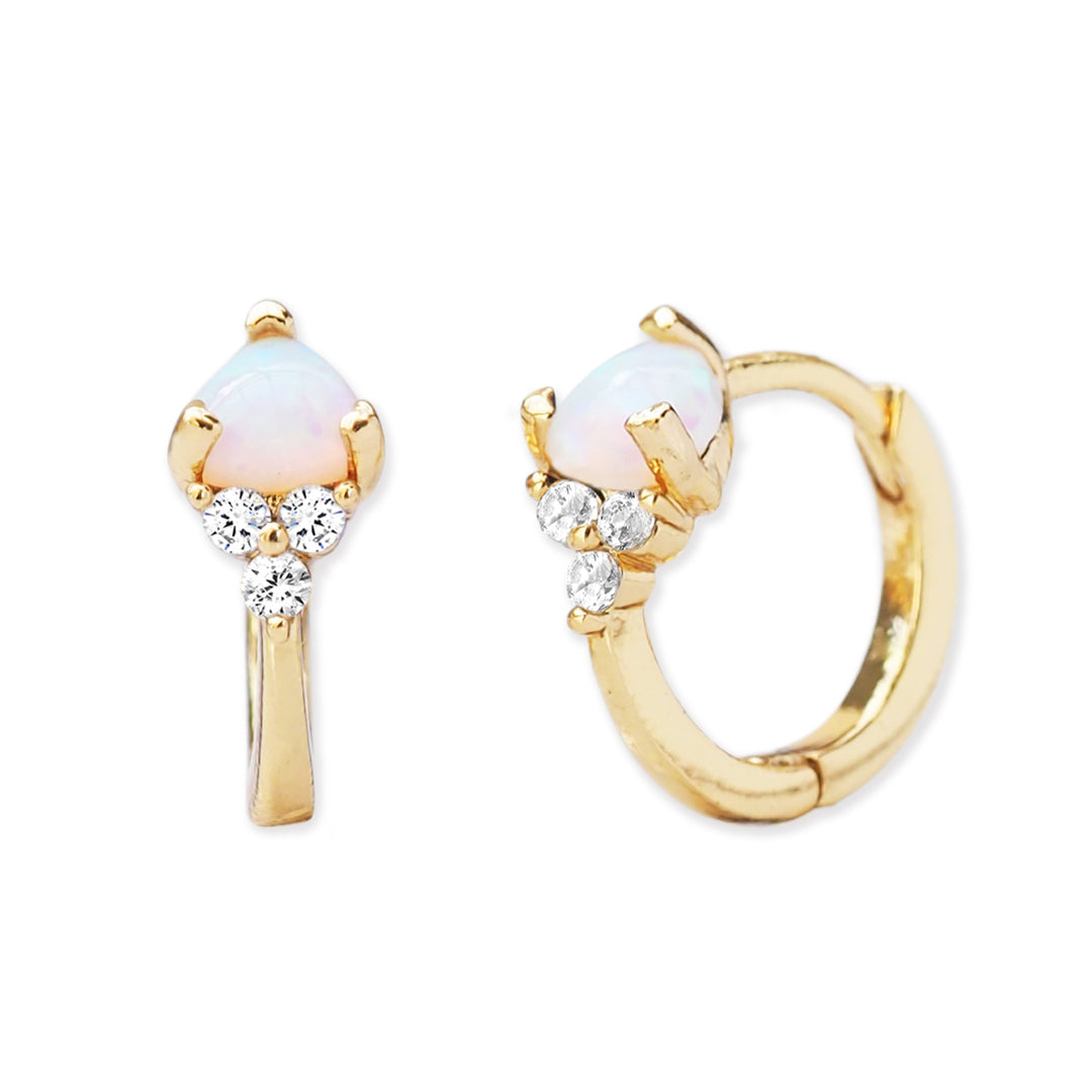 Bezel Set Stone Earrings