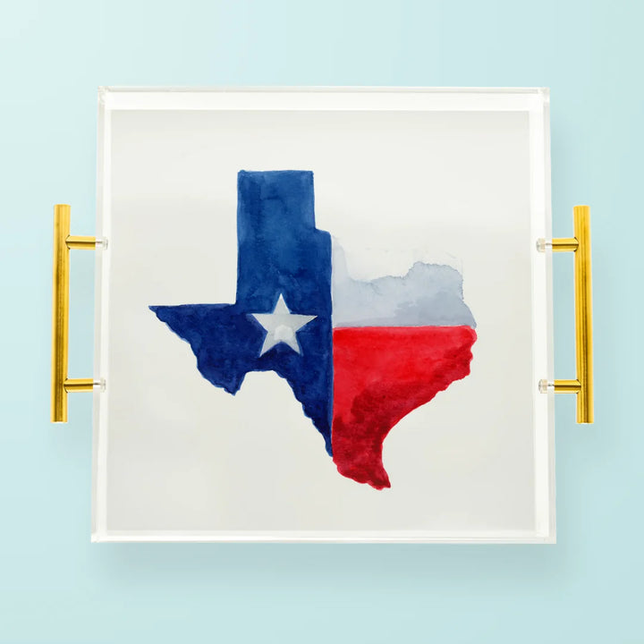Texas State Flag Acrylic Serving Tray
