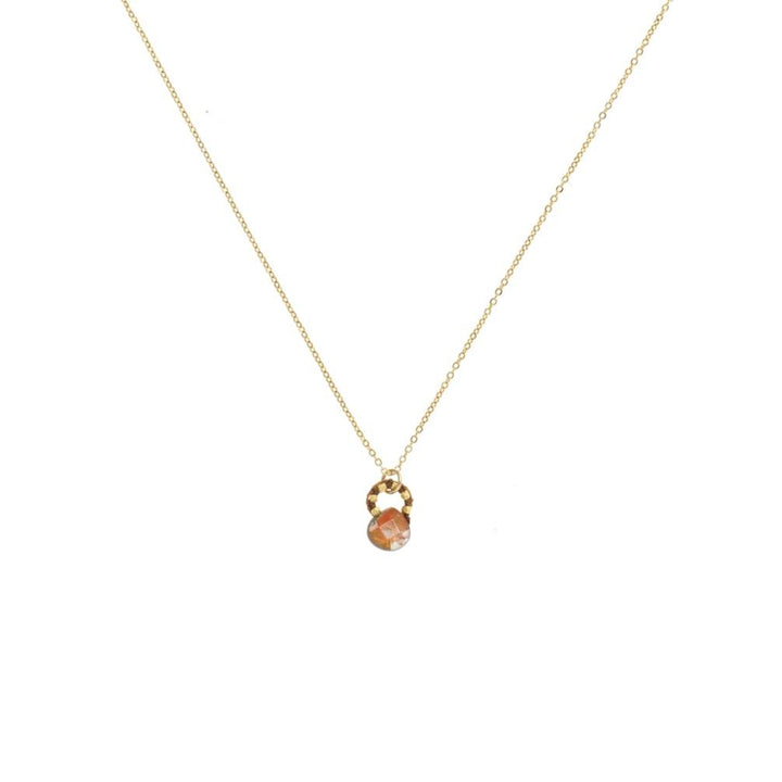 Agate Drop with Tan Cord Necklace