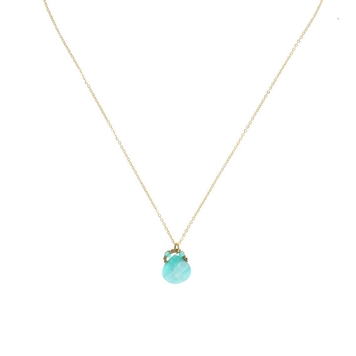 Amazonite with Gold Cord Necklace