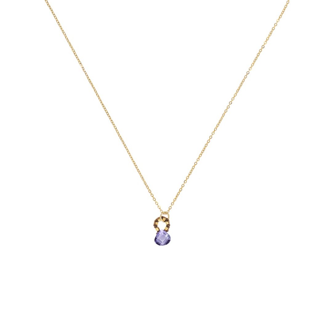 Amethyst Drop with Cord Necklace