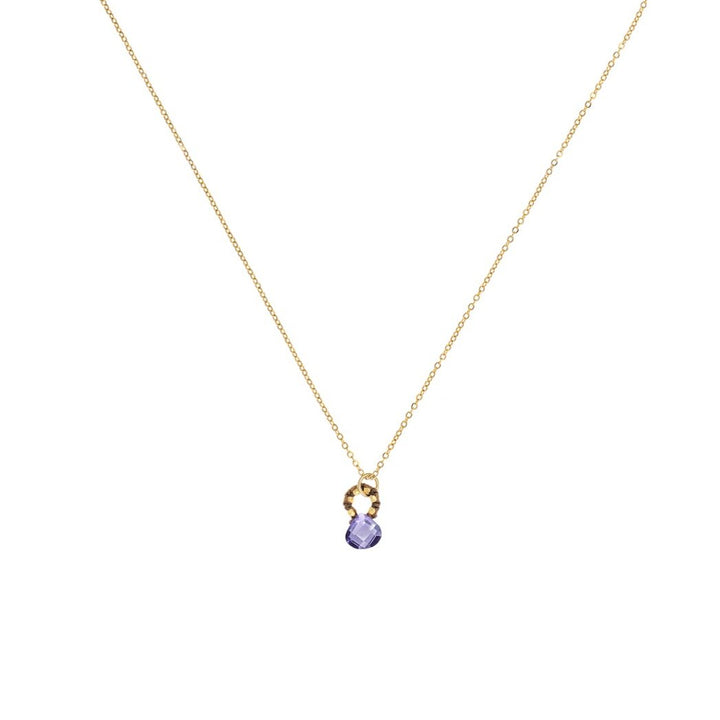 Amethyst Drop with Cord Necklace