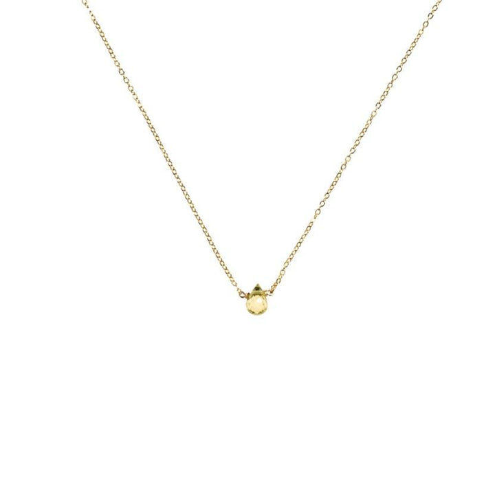 Baby Briolette Lemon Zircon Drop
