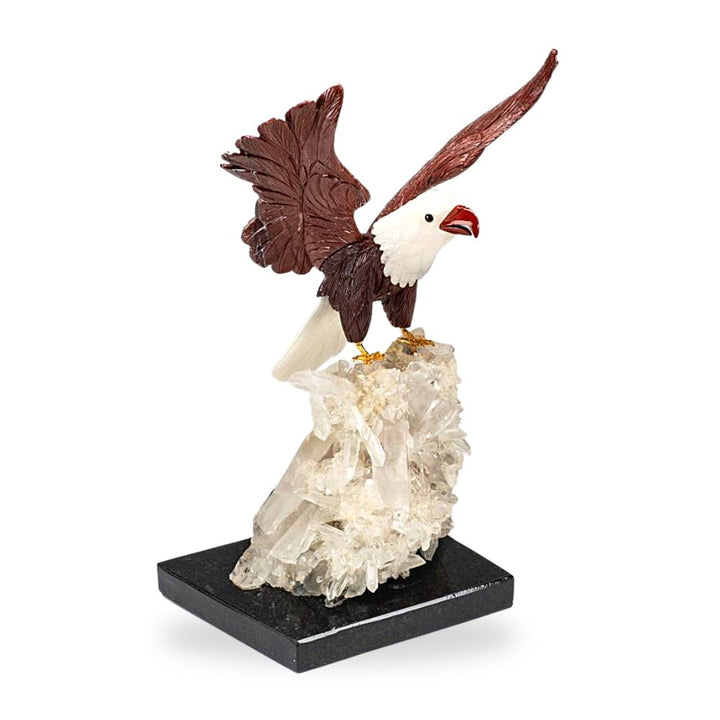 Bald Eagle Gemstone Carving on Quartz