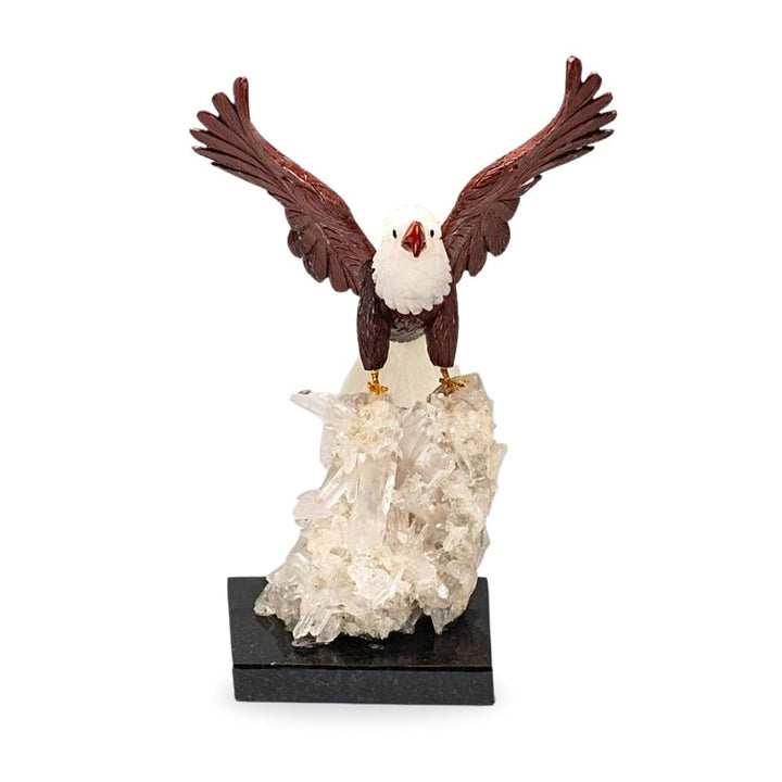 Bald Eagle Gemstone Carving on Quartz