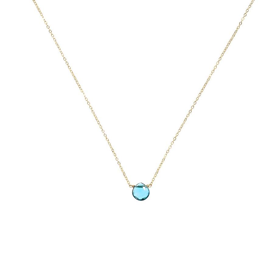 Baby Bright London Blue Topaz Necklace
