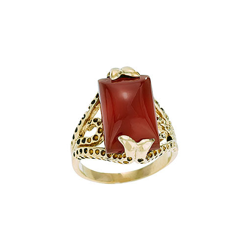 Carnelian Brass Ring