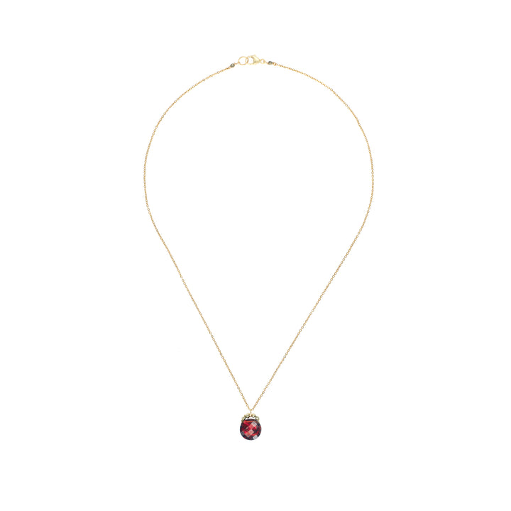 Pyrite & Garnet Coin Necklace
