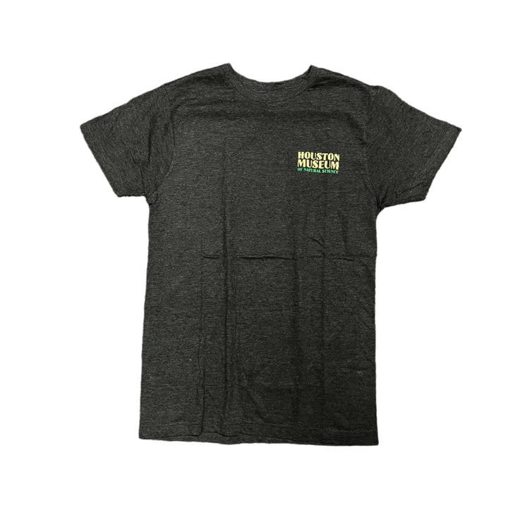 Black t-shirt with Houston Museum of Natural Science logo