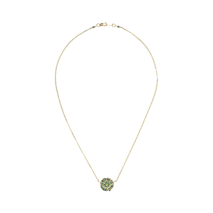 Sage Mix Bead Fan Necklace