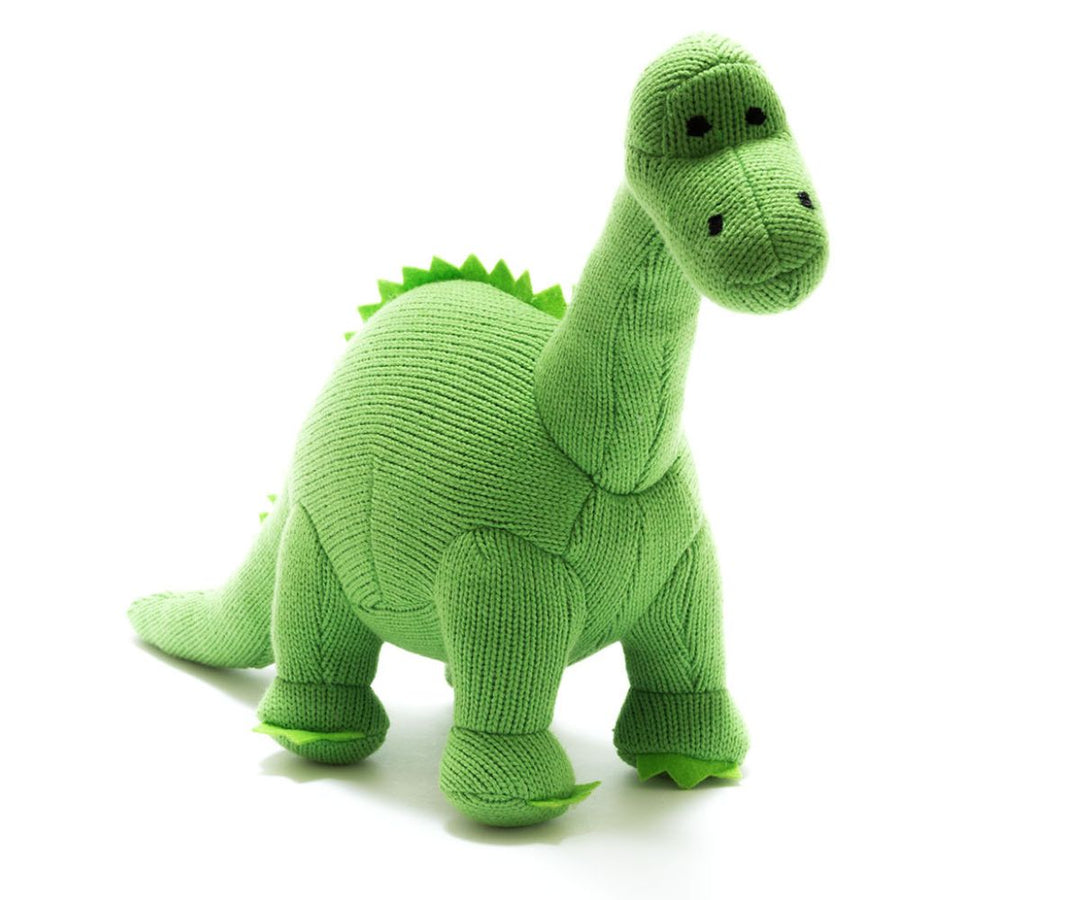 Diplodocus Green Knitted Plush Rattle