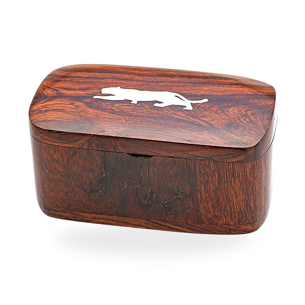 Cougar Walking Ironwood Trinket Box