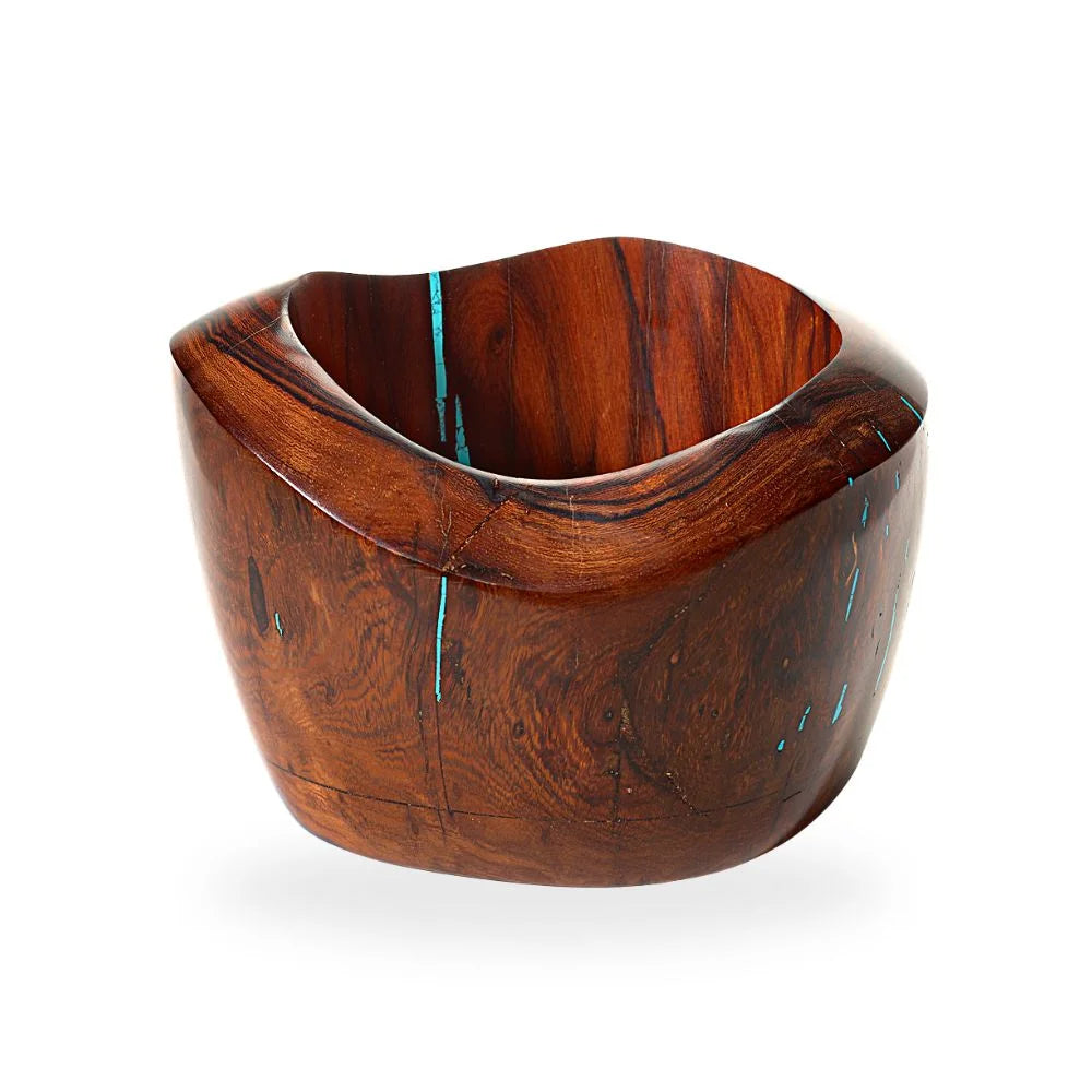 Ironwood Bowl with Turquoise Accents