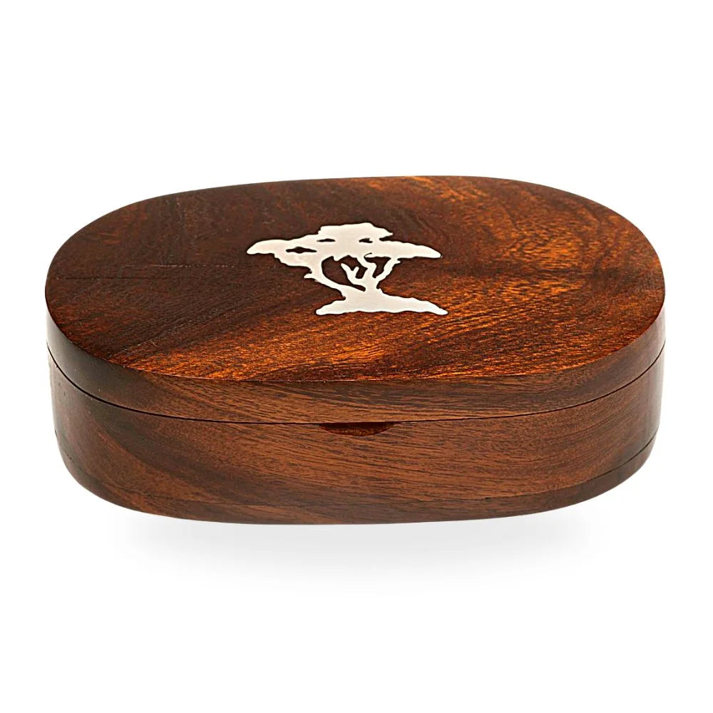 Ironwood Box with Silver Tree