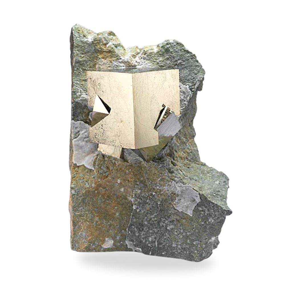 Interlocking Pyrite Cubes in Matrix