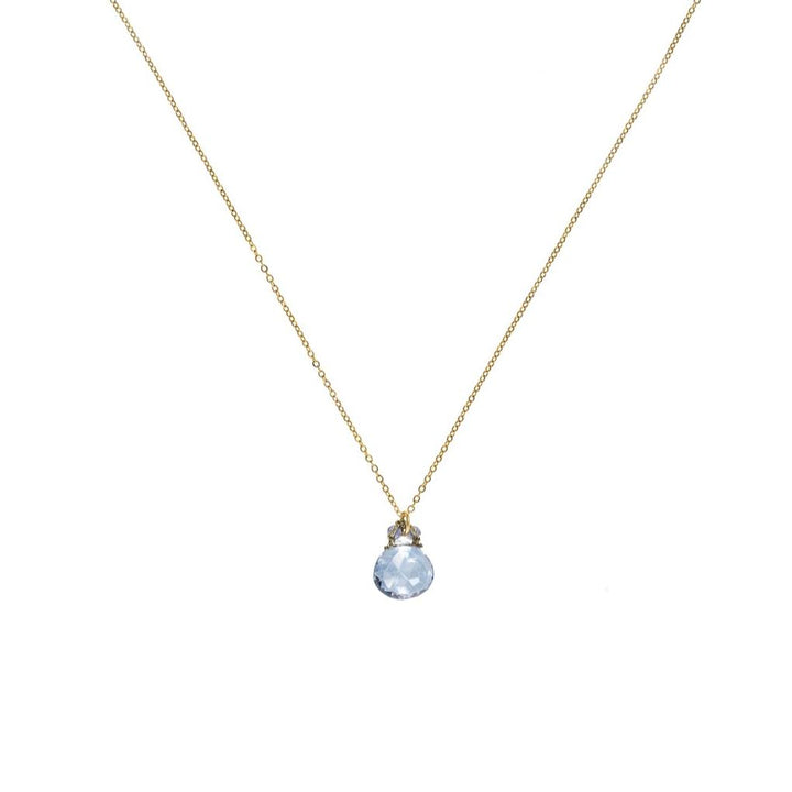 Iolite with Gold Cord Necklace