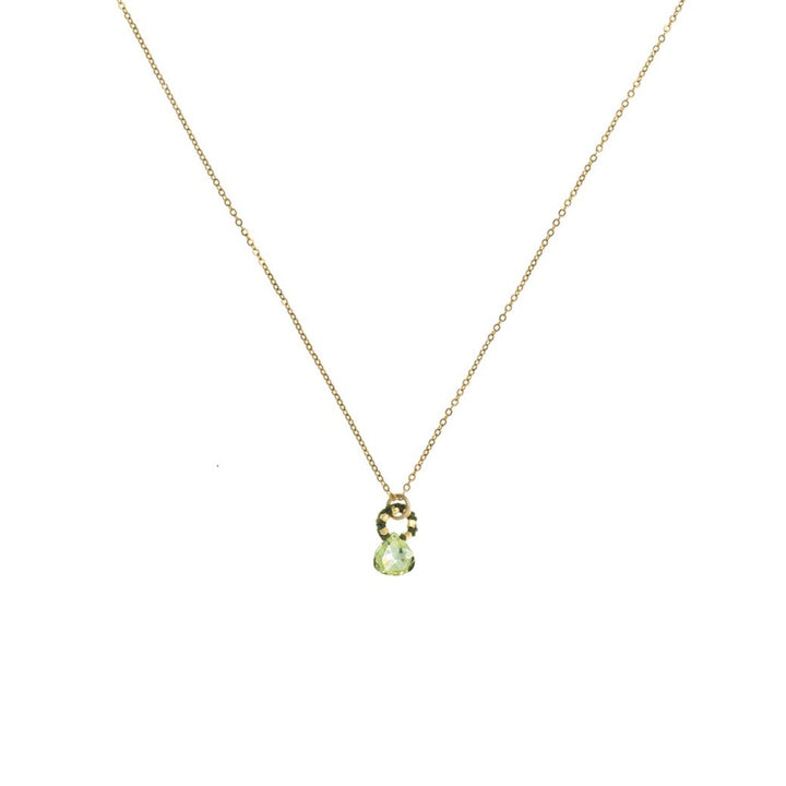 Lemon Cubic Zirconia on Olive Cord Necklace